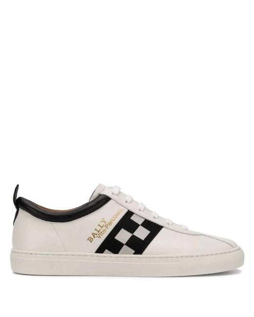 Bally White Vita-Parcours Lamb Leather Low-Top Sneakers, Brand Size 9 for men