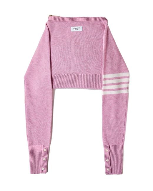 Thom Browne Pink Wool Clutch