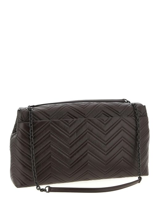 Gucci Black 'Gg Marmont' Large Shoulder Bag