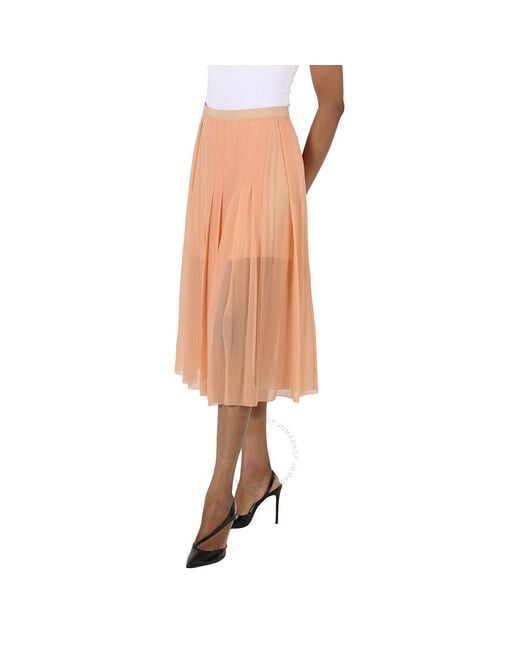 Chloé Pink Dusty Coral Pleated Midi Skirt