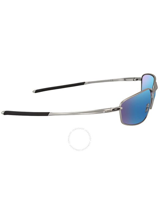 Oakley Blue Whisker Prizm Sapphire Polarized Rectangular Sunglasses Oo4141 414104 60 for men
