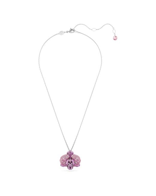 Swarovski Pink Idyllia Flower Pendant Necklace