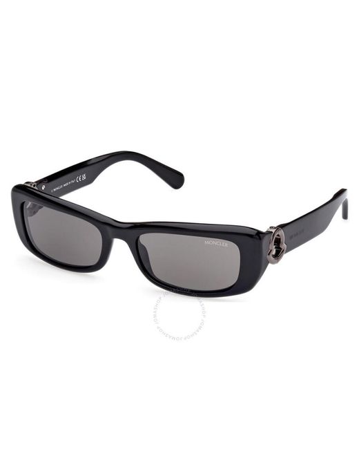 Moncler Black Smoke Rectangular Sunglasses Ml0245 01a 55