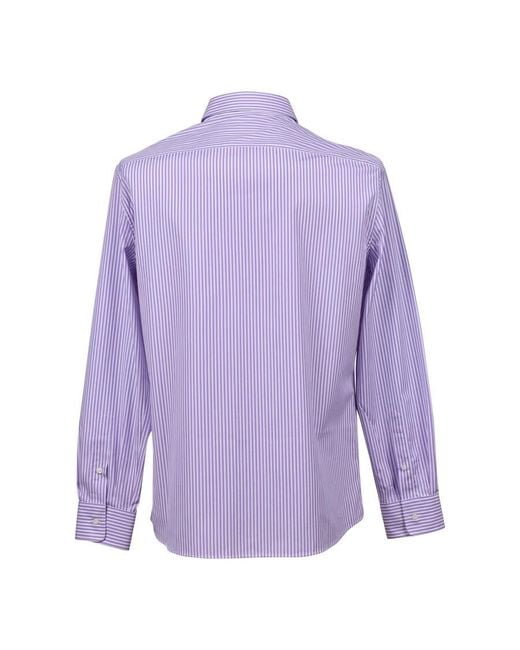 Brunello Cucinelli Purple Striped Dress Shirt, Size Medium for men