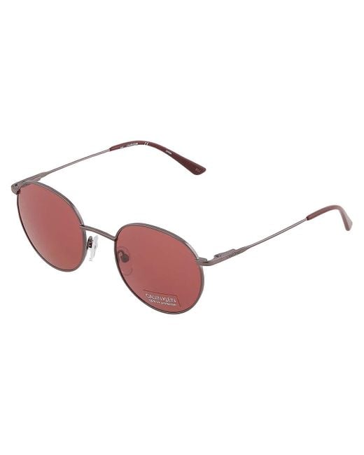 Calvin Klein Brown Red Round Sunglasses Ck18104s 009 49 for men