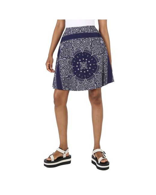 Etudes Studio Blue Paisley Knee Length Skirt