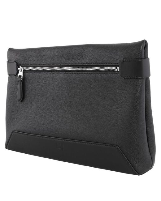 Dunhill Black 1893 Harness Zipped Leather Pouch for men