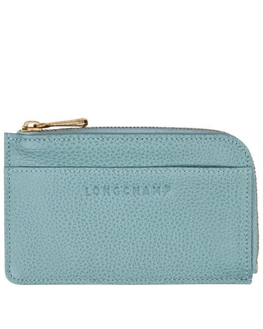 Longchamp Blue Le Foulonne Card Holder