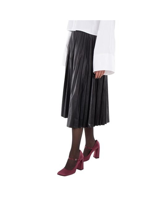 MM6 by Maison Margiela Black Pleated Midi Skirt