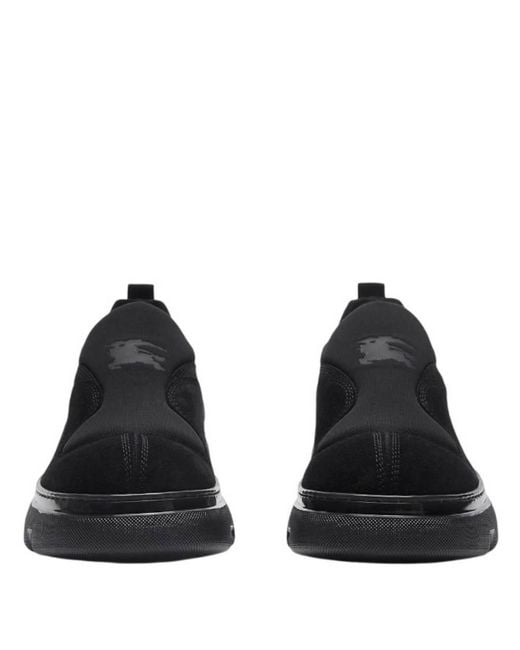 Burberry Black Suede Foam Slip-On Sneakers, Brand Size 39 Us for men