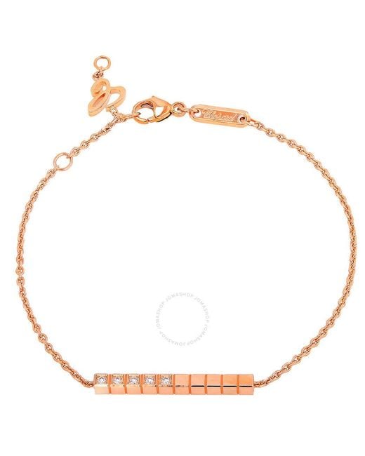Chopard Metallic Ice Cube 18K Rose 0.10 Ct Diamond Bracelet