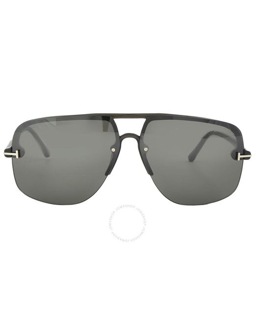 Tom Ford Gray Hugo Smoke Gradient Navigator Sunglasses for men
