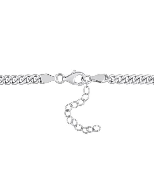 Amour Metallic 7/8 Ct Tgw Octagon Created Emerald Curb Link Chain Necklace