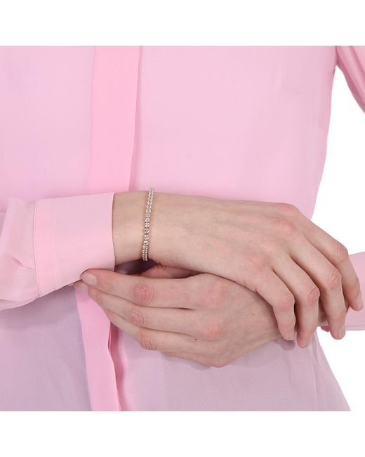 Swarovski Pink Rose-Tone Matrix Tennis Bracelet