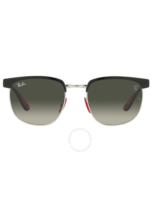 Ray-Ban Green Scuderia Ferrari Grey Gradient Square Sunglasses Rb3698m F06071 53