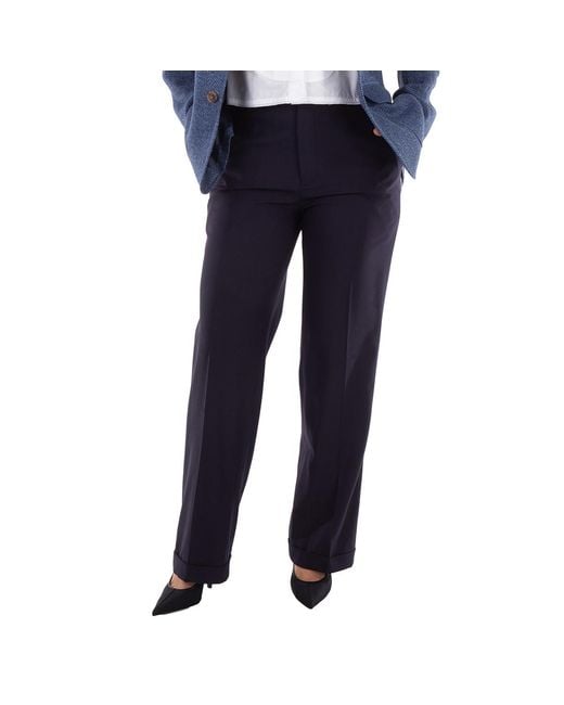 Polo Ralph Lauren Blue Pleated Long Pants