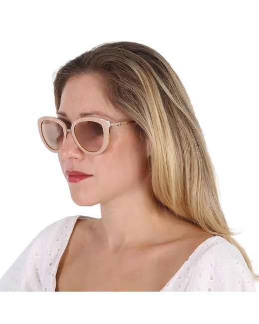 Cartier Natural Brown Rose Gold Mirror Cat Eye Sunglasses Ct0247s 004 54