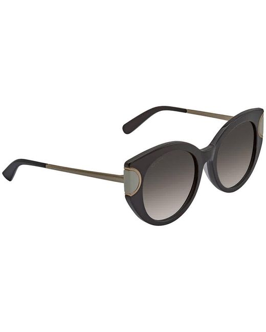 Ferragamo Gray Grey Gradient Oval Ladies Sunglasses