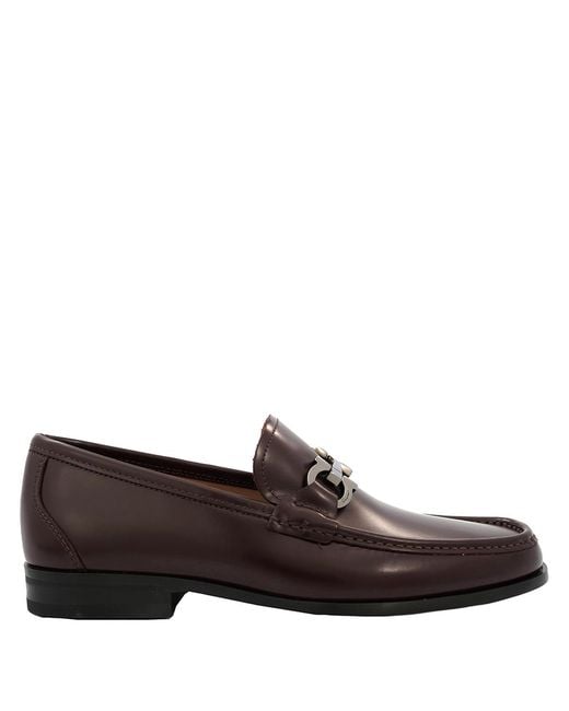 Ferragamo Brown Gancini Ornament Moccasin for men