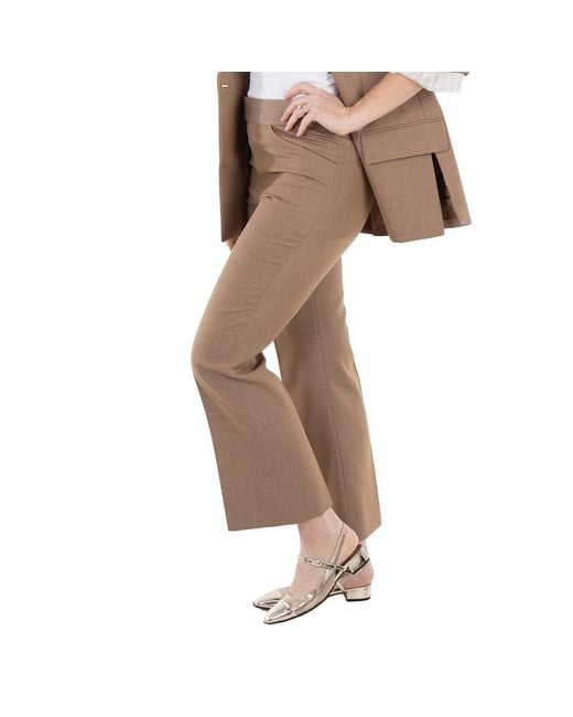 Victoria Beckham Natural Cropped Flare Trousers, Brand Size 4 (Us