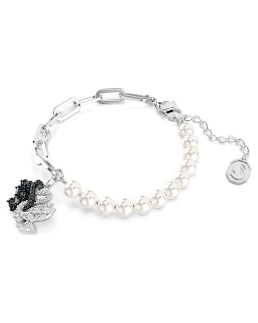Swarovski Metallic Swan Crystal Pearl Bracelet