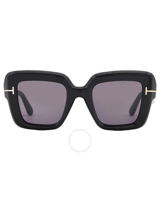 Tom Ford Black Esme Smoke Square Sunglasses Ft1157 01a 50