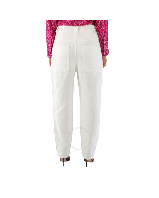 Isabel Marant Red Kaori Wide-leg Cotton Linen Pants