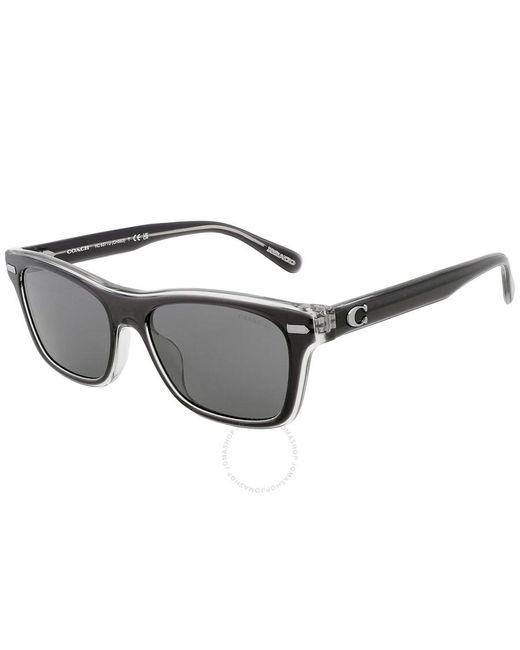 COACH Gray Grey Rectangular Sunglasses Hc8371u 574587 54 for men