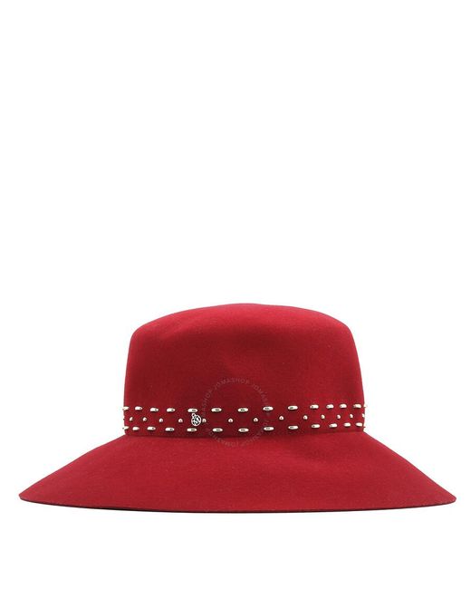 Maison Michel Red New Kendall Chinese Canotier Hat