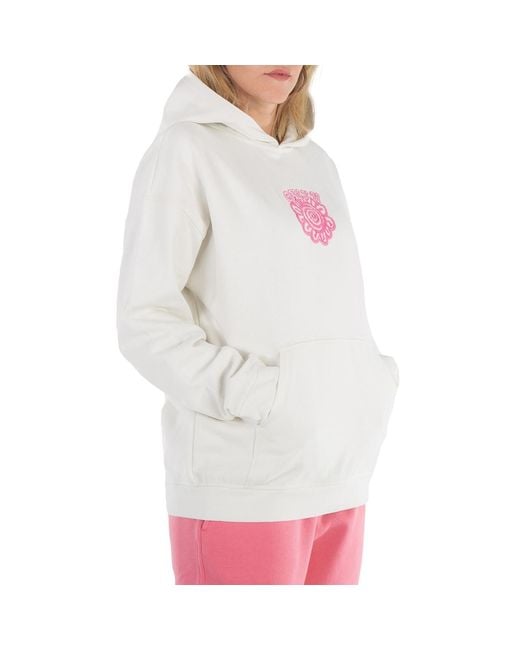 Ganni Red Isoli Flower Hoodie Ecru