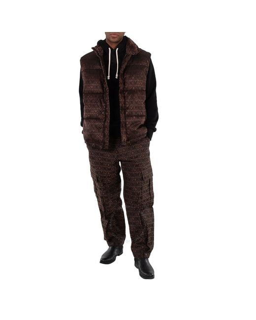 Moschino Brown Fantasy Print Logo-Jacquard Vest, Brand Size 52 (Us for men