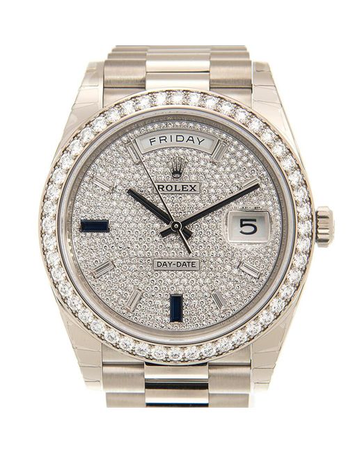 Rolex Metallic Day-Date 40 Automatic Diamond Watch 228349Rbr-0036 for men
