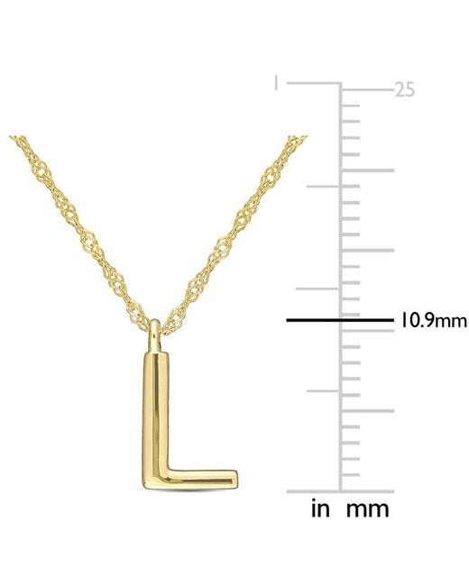 Amour Metallic Intial "L" Pendant With Chain