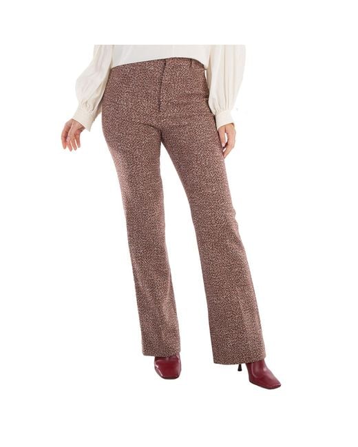Chloé Brown Ladies Boucle Flared Trousers, Brand Size 36 (Us
