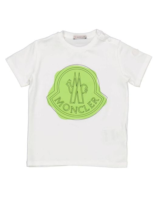 Moncler Green Kids Cotton Logo Print T-shirt