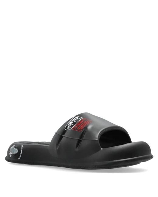 KENZO Black Logo Embossed Splash Mules, Brand Size 42 Us for men