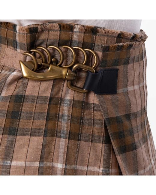Burberry Brown Check Wool Blend Maxi Kilt