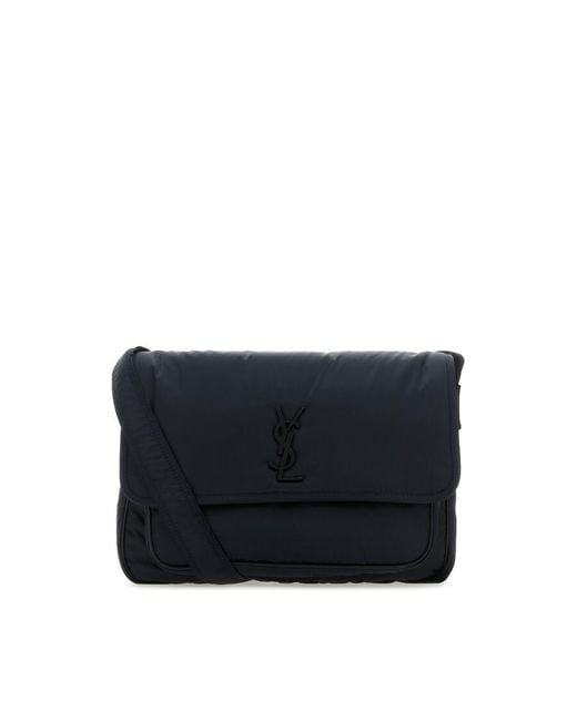 Saint Laurent Black Dark Nylon Niki Crossbody Bag for men