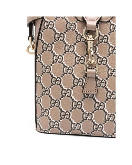 Gucci Brown Gg Shadow Mini Bucket Bag Shoulder