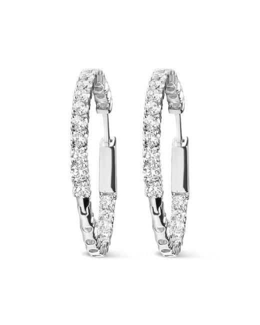 Haus of Brilliance Metallic 14K 1.0 Carat Inside Out Lab-Grown Diamond Fashion Hoop Earrings