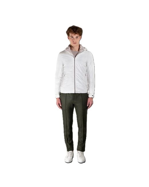 Moorer Gray Hooded Zip Jacket for men