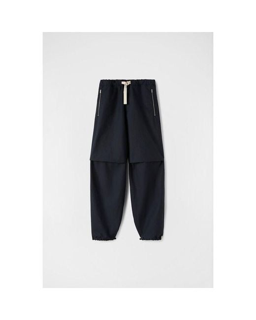 Jil Sander Blue Layered Relaxed Trousers, Brand Size 48 Us for men