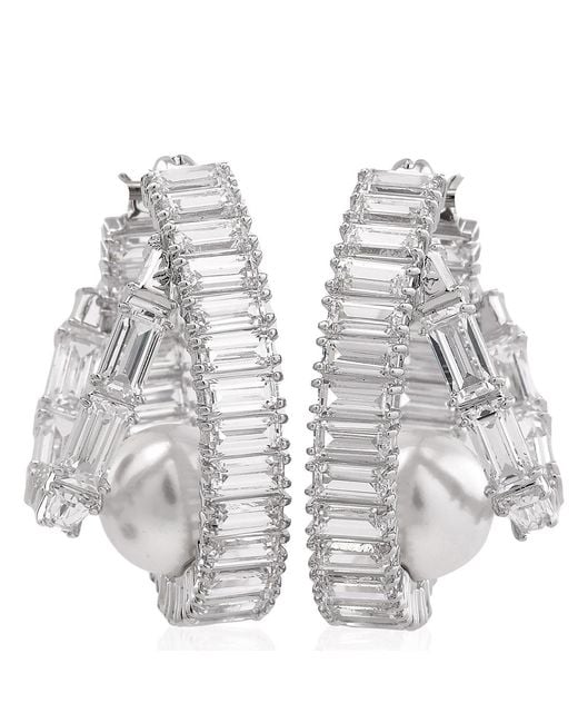 Swarovski Metallic X Ariana Grande Baguette Cut Hoop Earrings