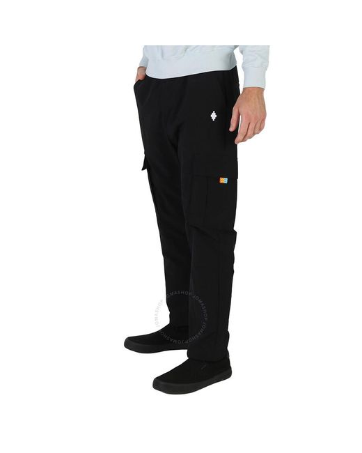 Marcelo Burlon Black White Nylon Cargo Pants for men