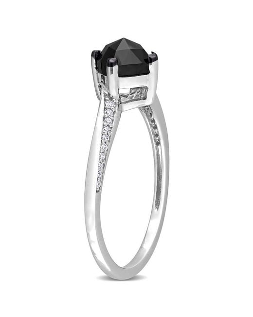 Amour Metallic 1 Ct Tdw And Cushion And Round-Cut Diamond Engagement Ring