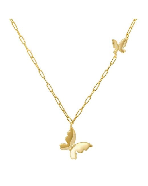 Kylie Harper Metallic 14K Over Paper Clip Butterfly Necklace