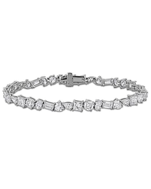 Created Forever Metallic 12 1/2Ct Tw Multi-Shape Lab-Grown Diamond Tennis Bracelet