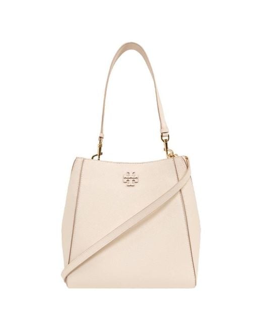 Tory Burch Natural Brie Mcgraw Leather Bucket Bag