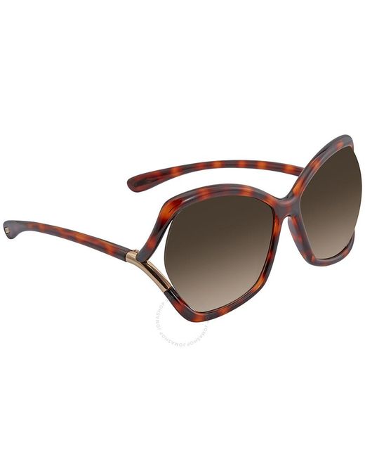 Tom Ford Brown Astrid Gradient Roviex Butterfly Sunglasses