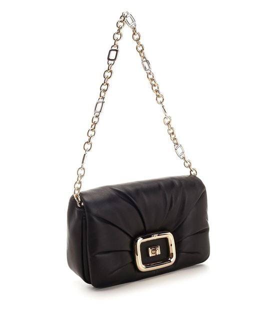 Roger Vivier Black Viv Choc Shoulder Bag